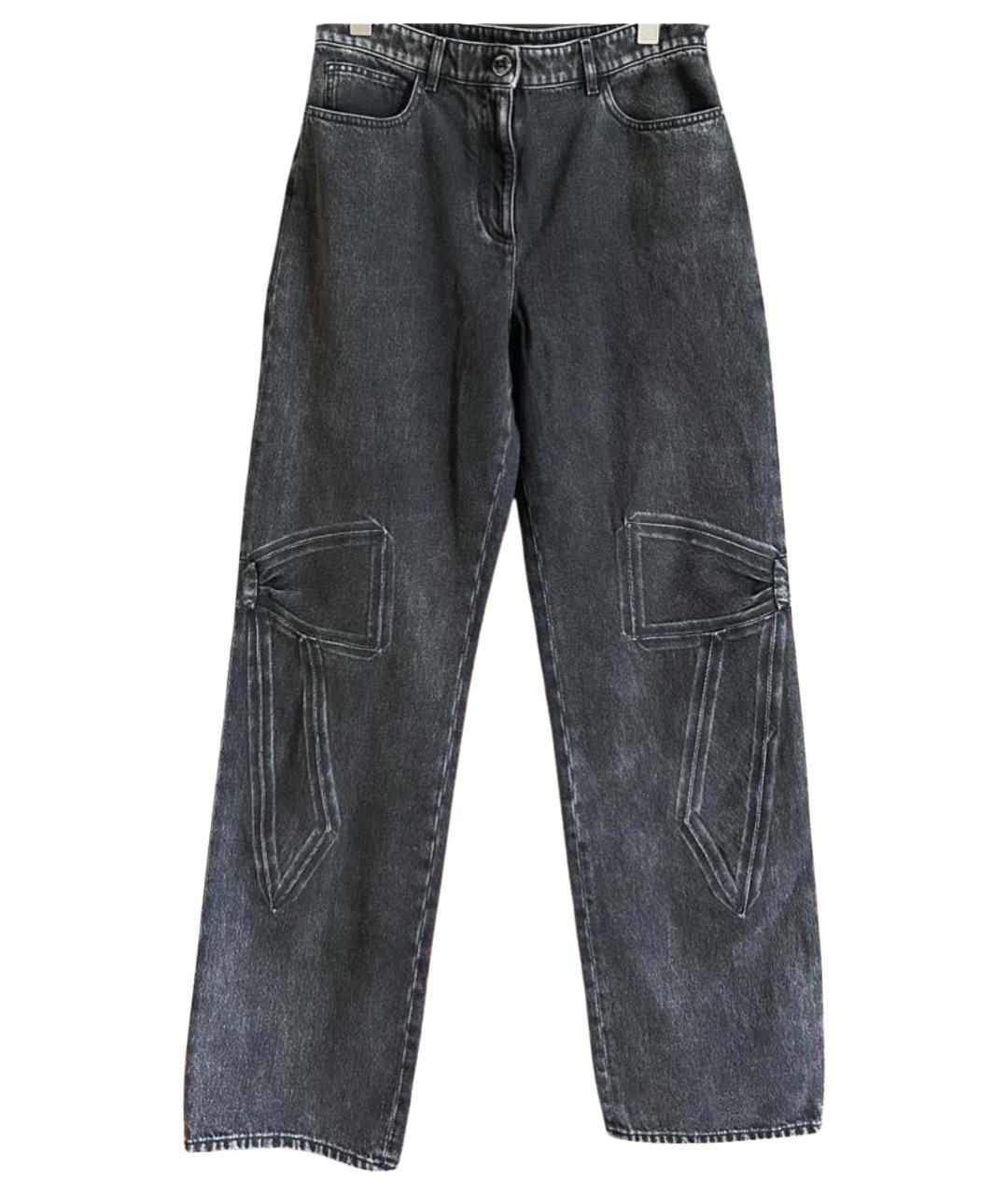 CHANEL Серые хлопковые прямые джинсы, фото 1