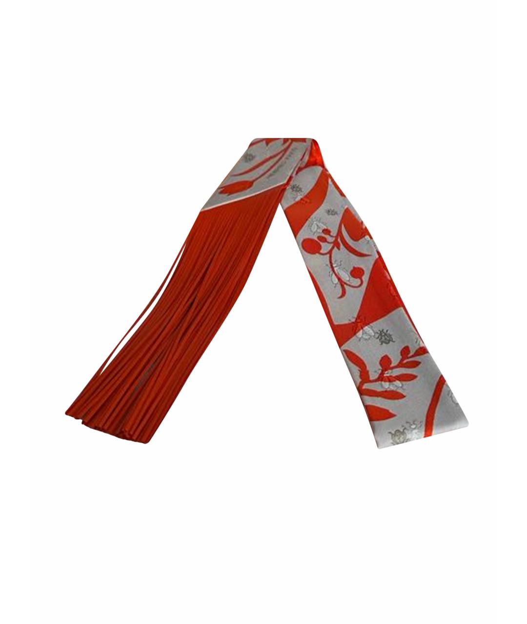 HERMES Оранжевый шелковый платок, фото 1