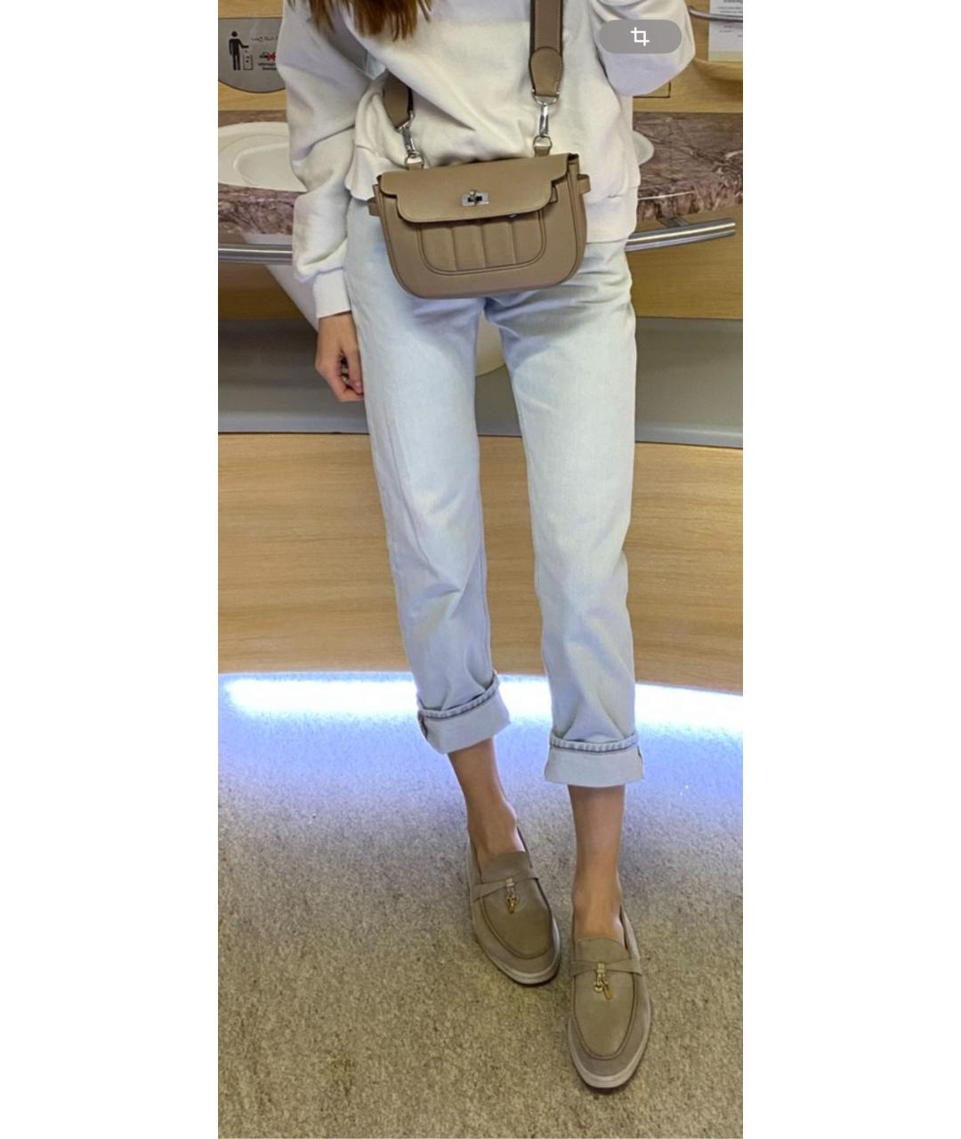 SAINT LAURENT Голубые хлопковые прямые джинсы, фото 5