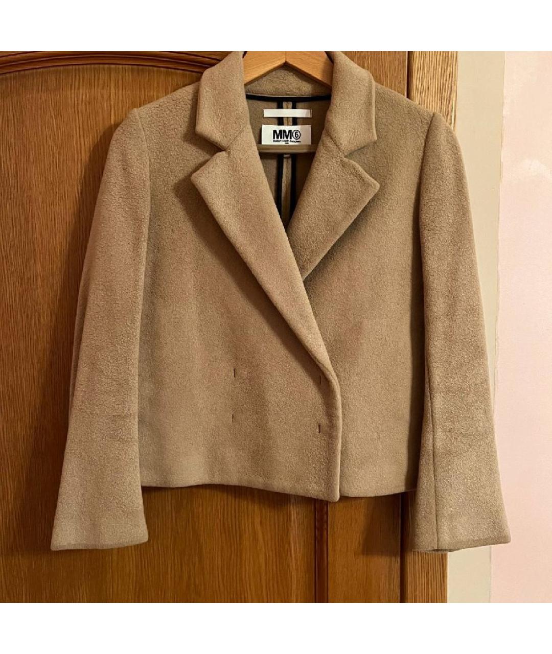 MM6 MAISON MARGIELA Горчичный шерстяной жакет/пиджак, фото 10