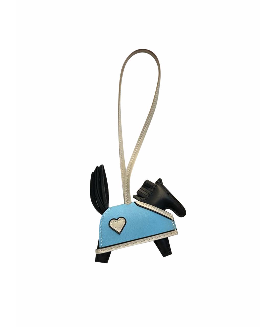 HERMES Голубой брелок, фото 1