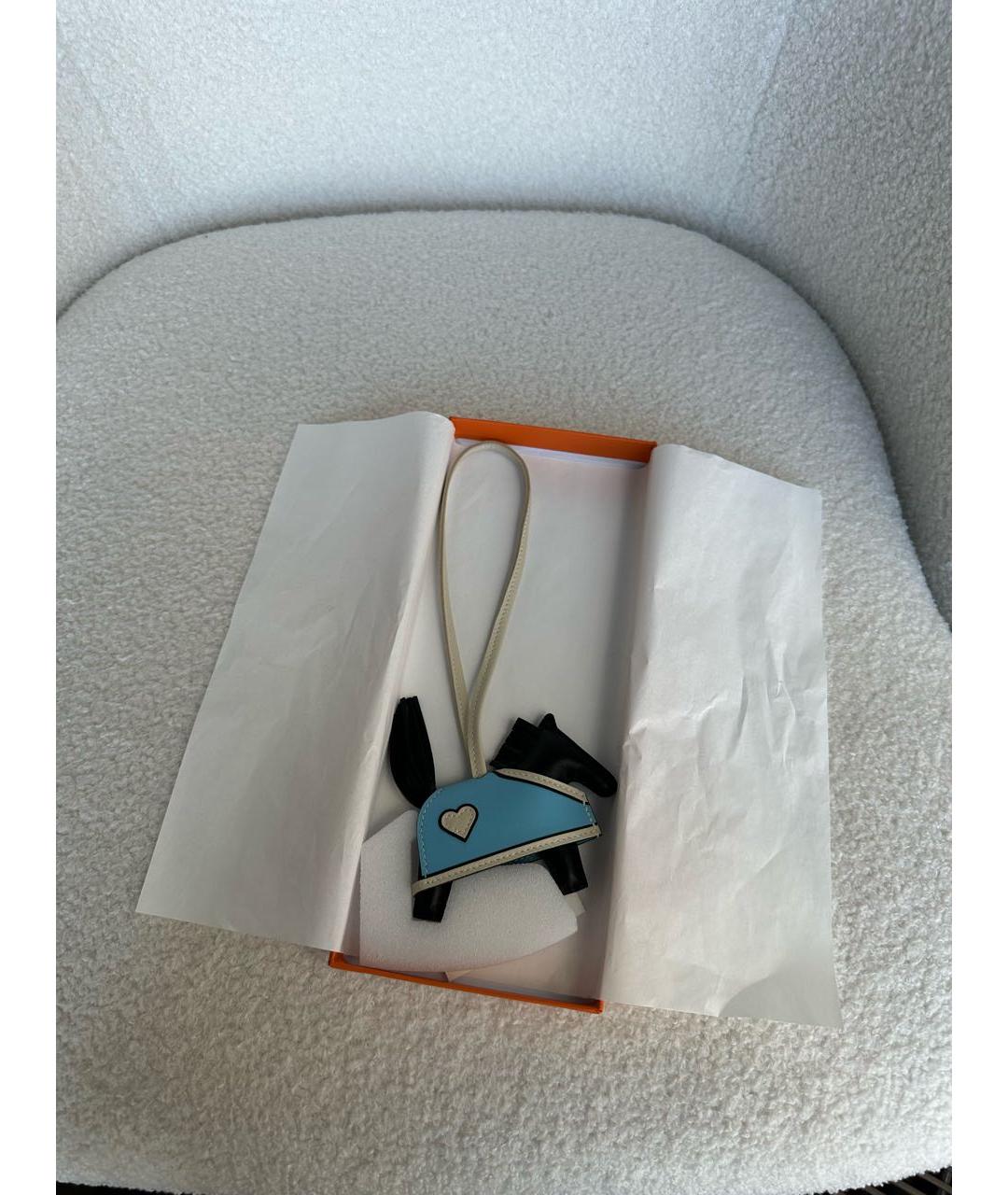 HERMES Голубой брелок, фото 4