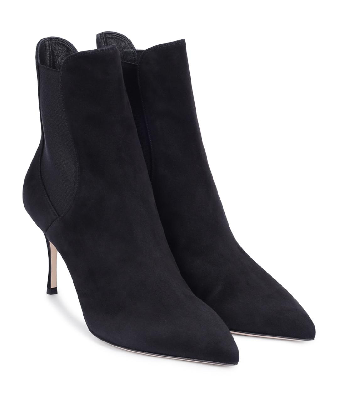 SERGIO ROSSI Черные замшевые ботильоны, фото 2