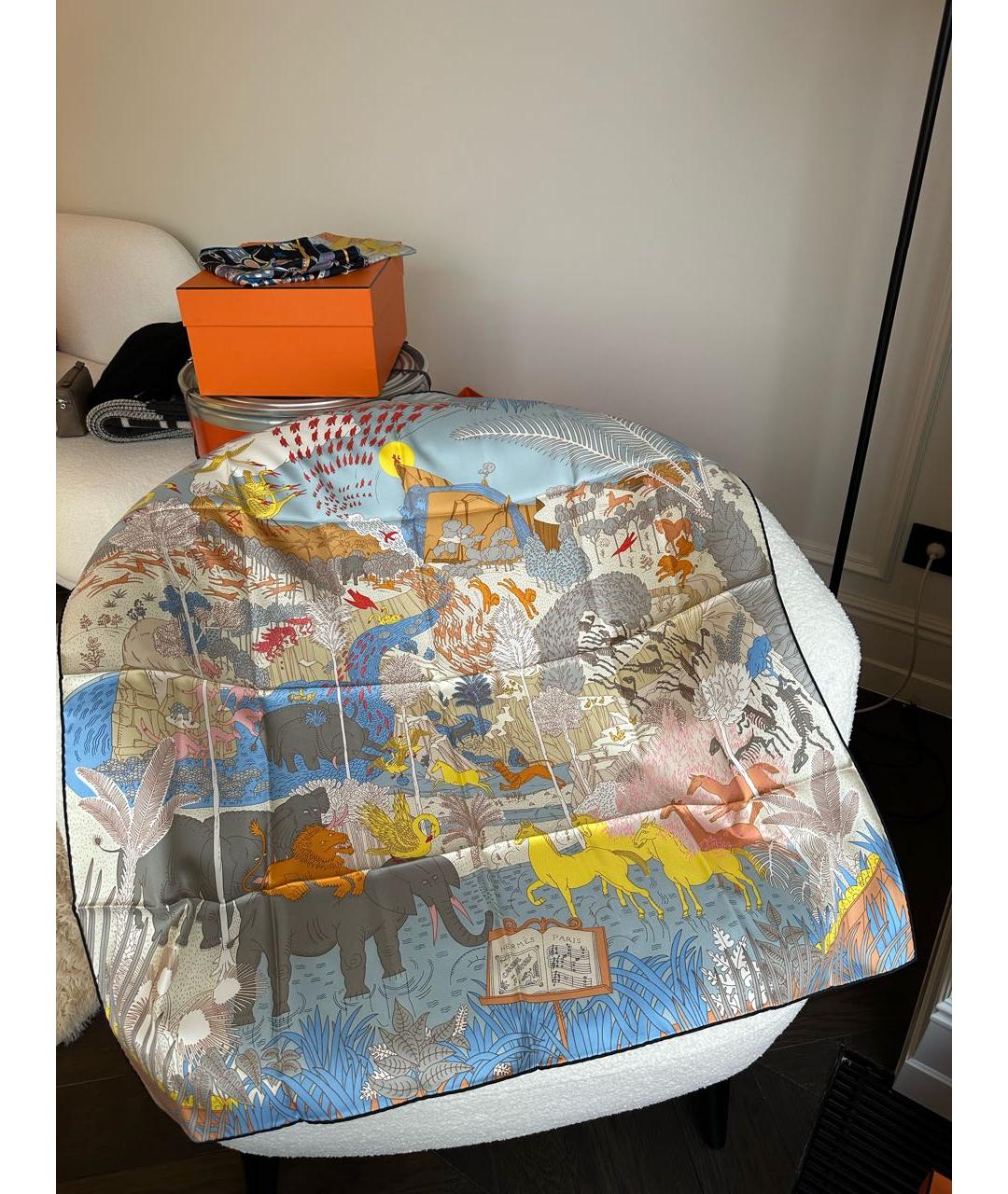 HERMES Мульти шелковый платок, фото 3