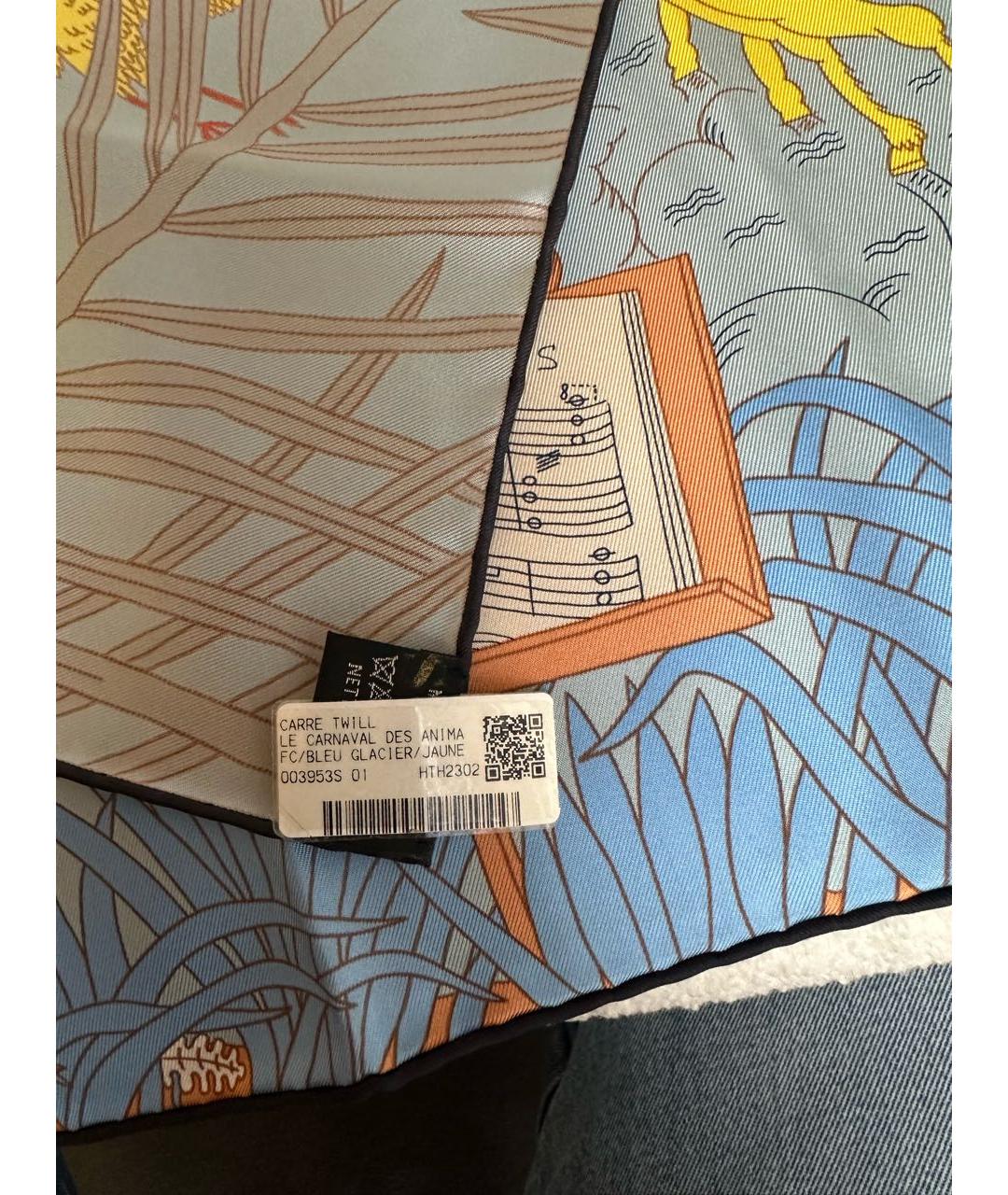 HERMES Мульти шелковый платок, фото 2