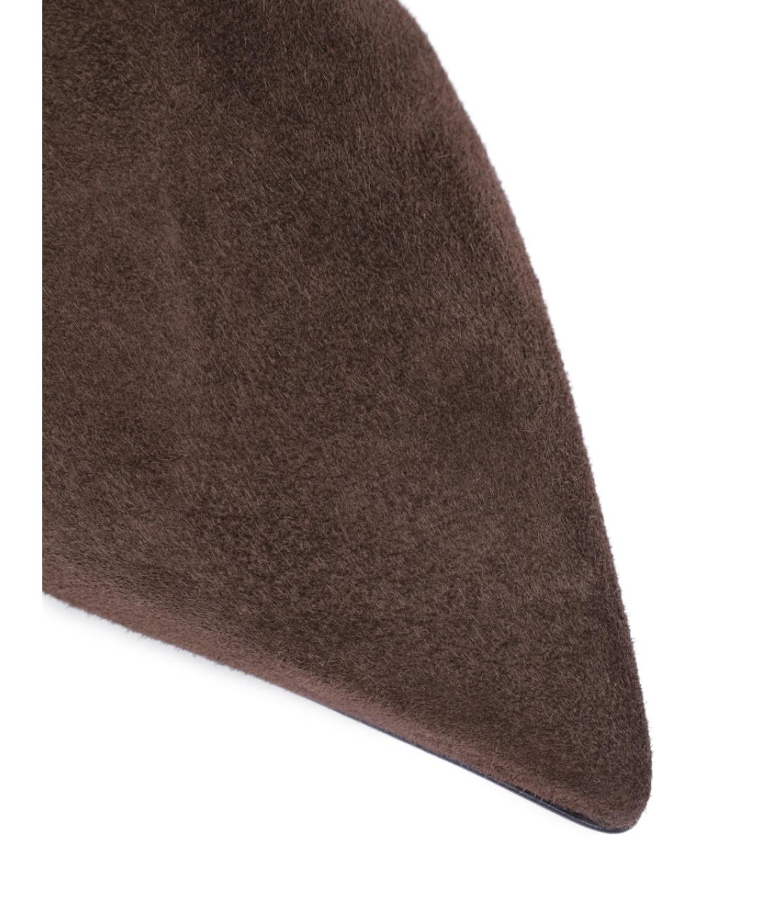 SERGIO ROSSI Коричневые замшевые ботильоны, фото 5