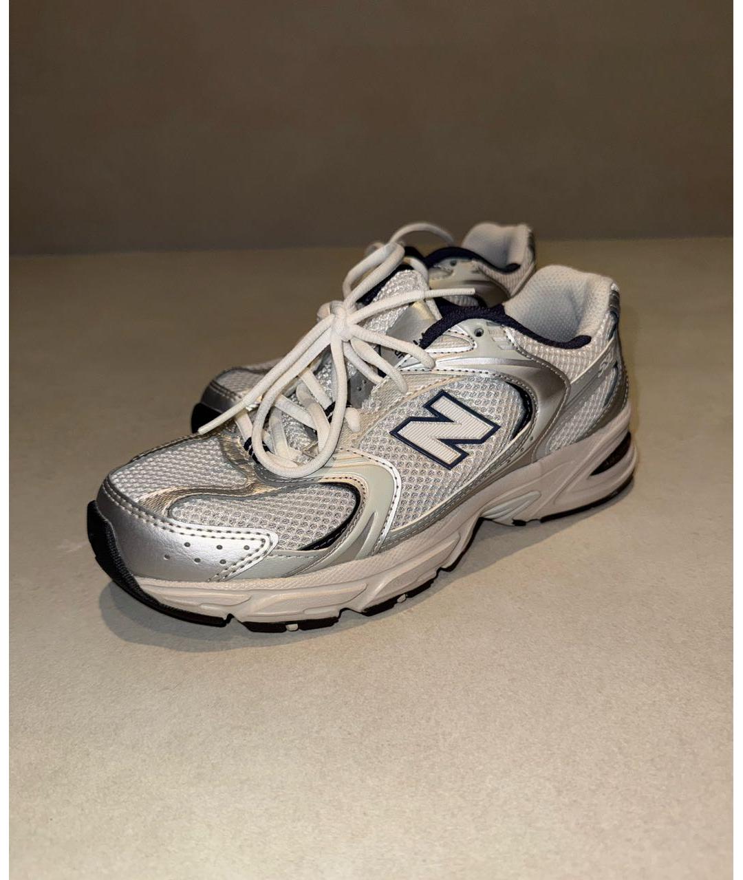 NEW BALANCE Серебряные текстильные кроссовки, фото 5