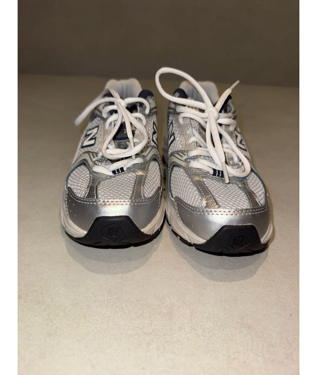 NEW BALANCE Серебряные текстильные кроссовки, фото 3