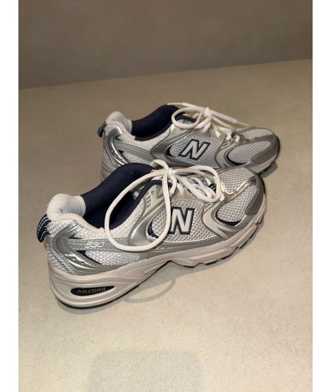 NEW BALANCE Серебряные текстильные кроссовки, фото 6