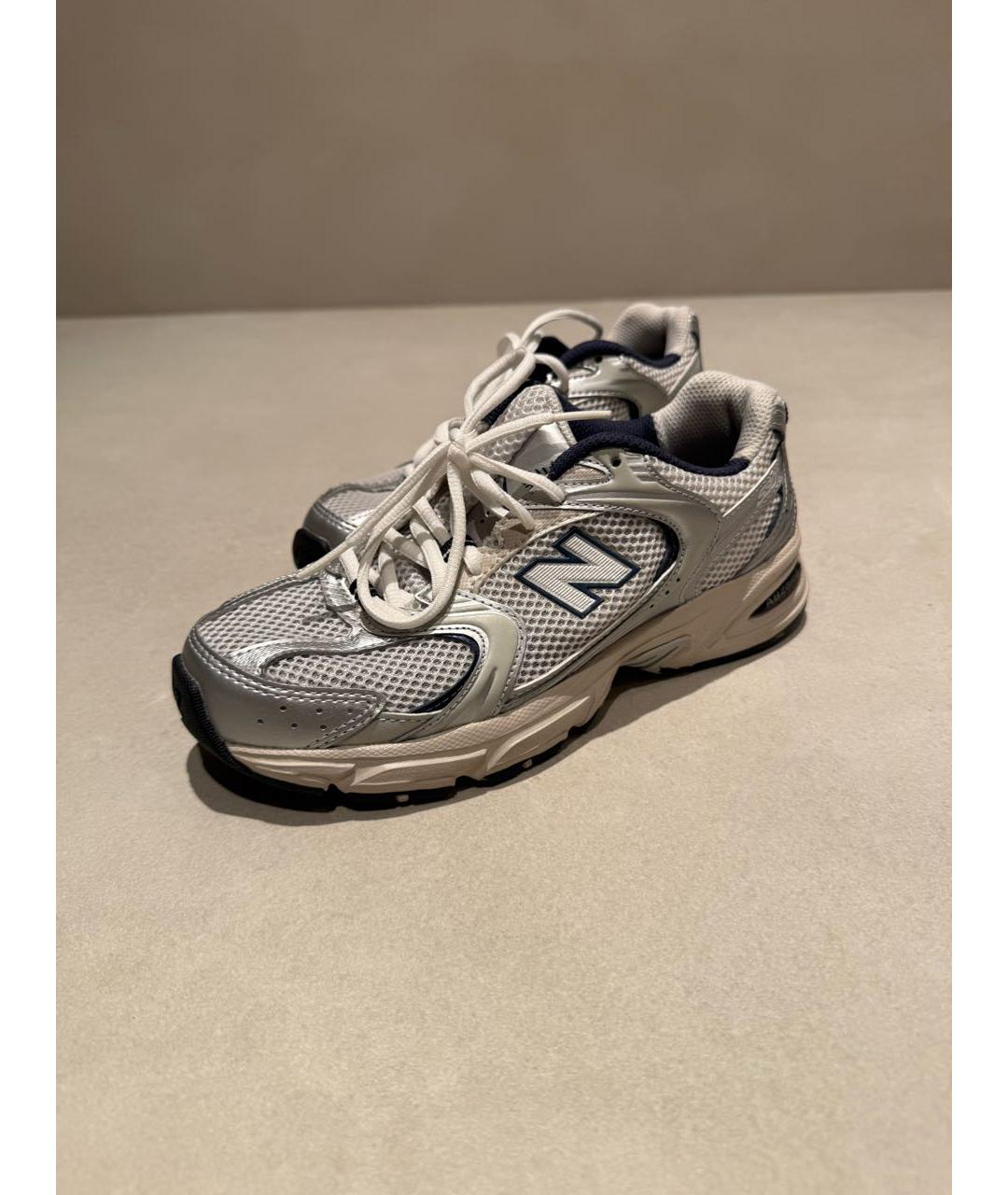 NEW BALANCE Серебряные текстильные кроссовки, фото 7