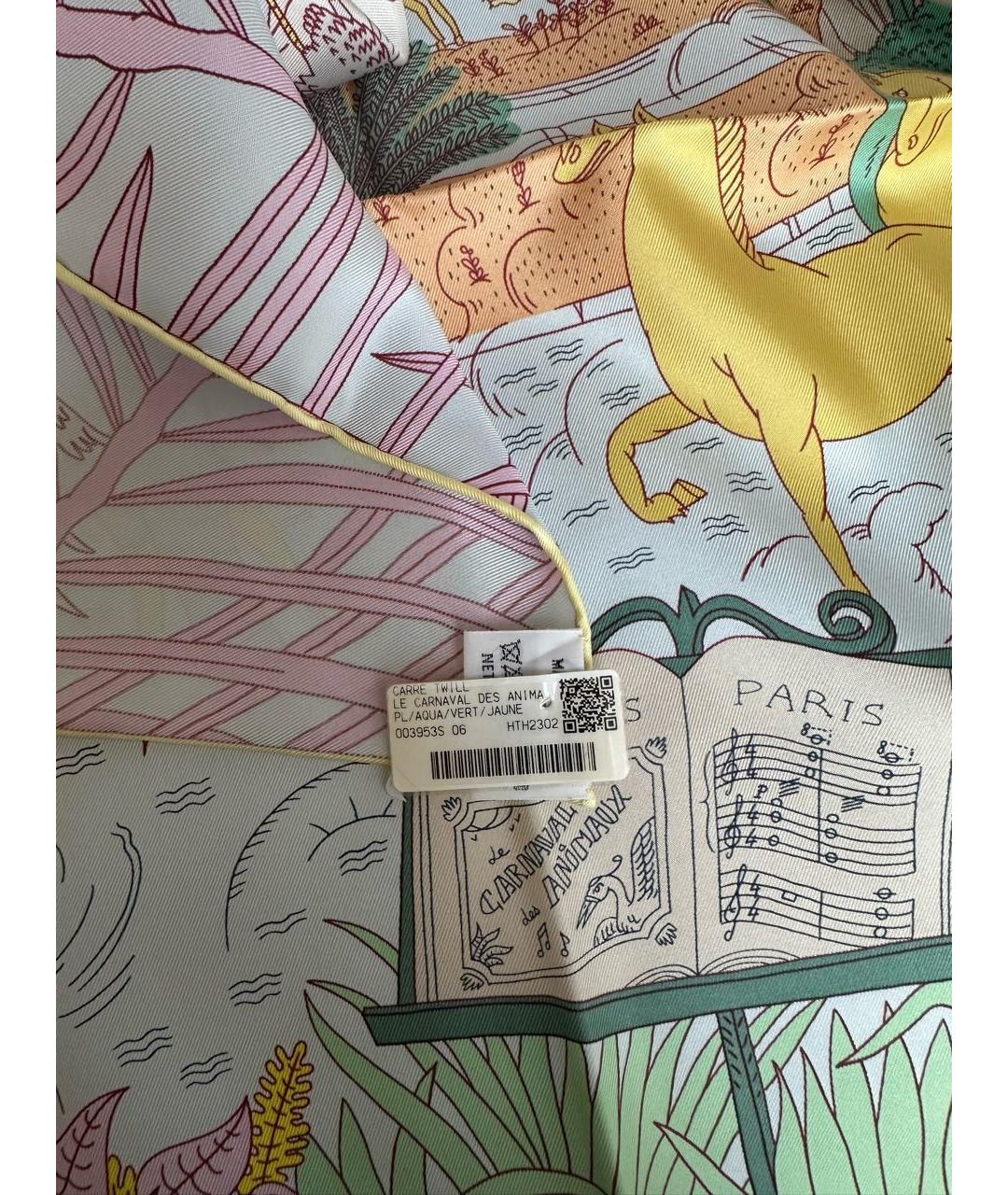 HERMES Мульти шелковый платок, фото 2