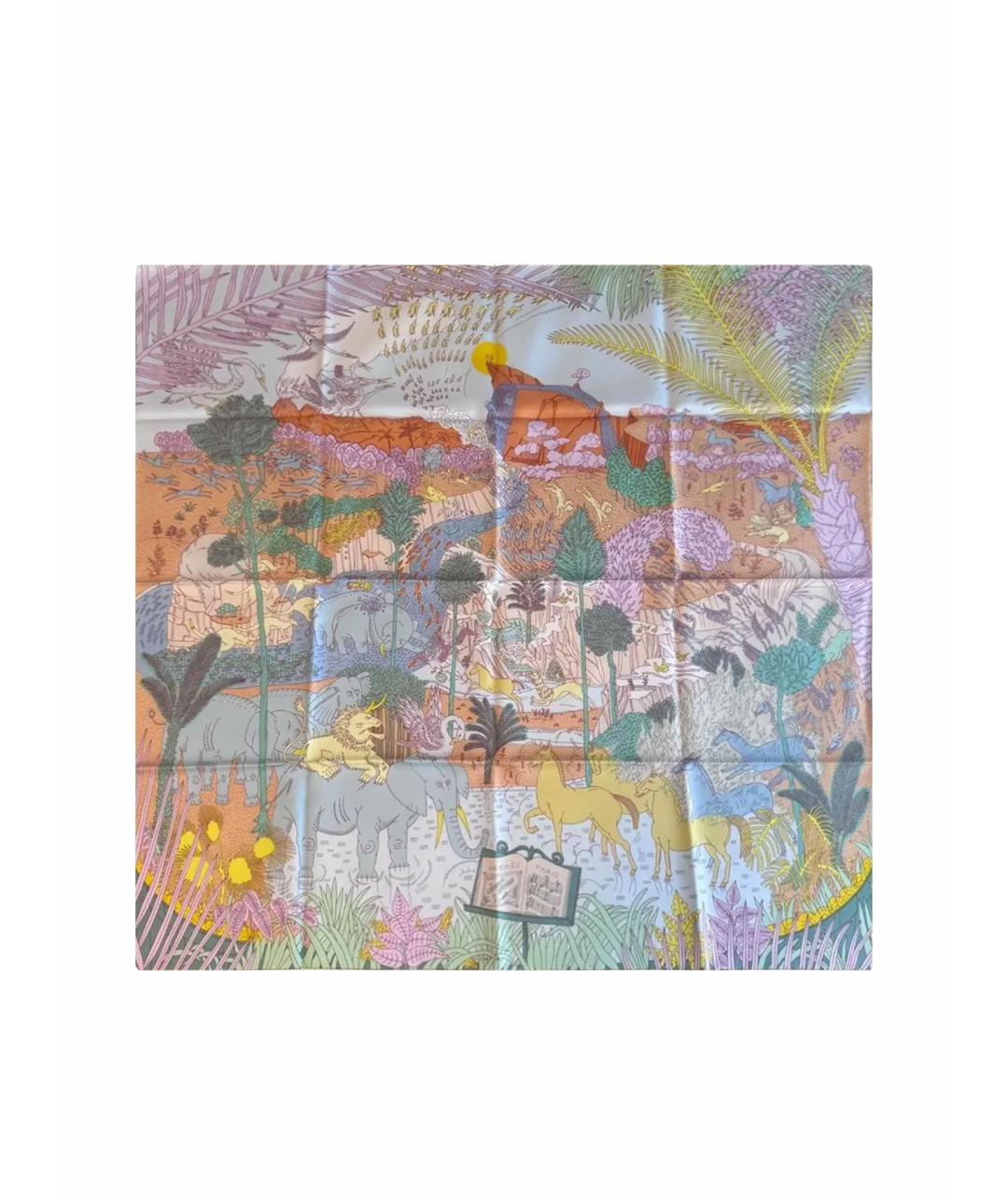 HERMES Мульти шелковый платок, фото 1