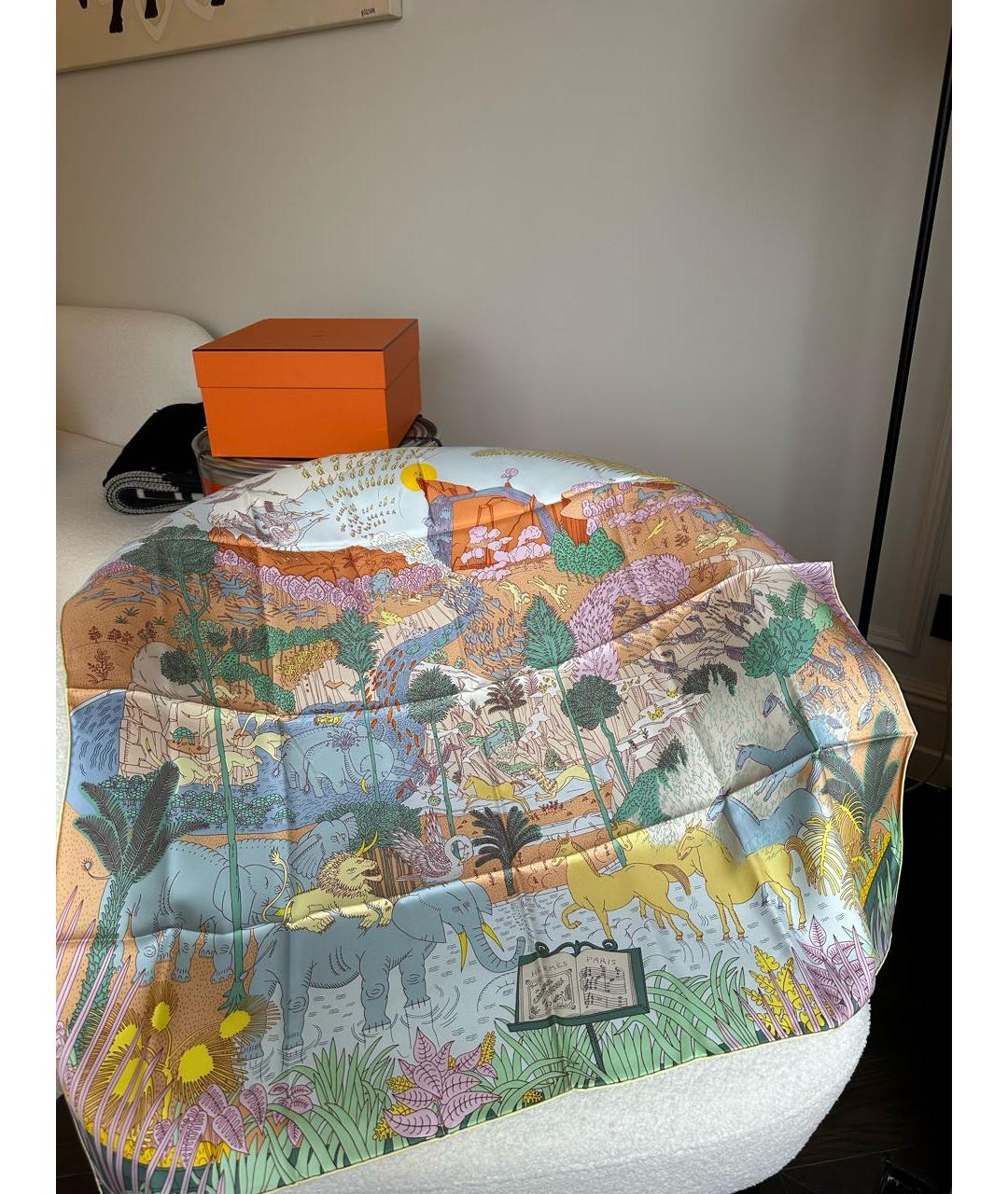 HERMES Мульти шелковый платок, фото 3