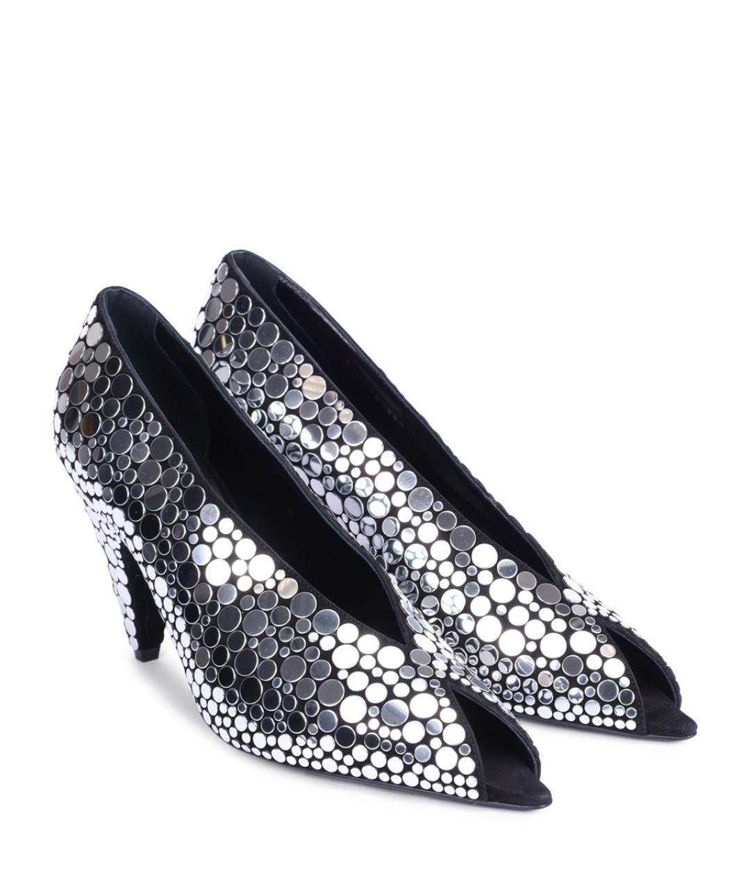 SERGIO ROSSI Серебряные замшевые туфли, фото 2