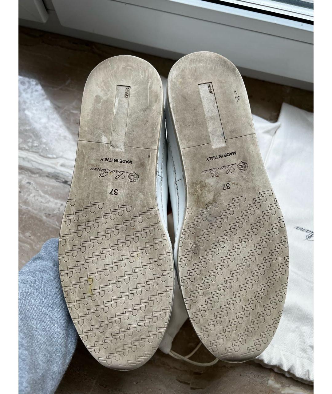 LORO PIANA Белые кожаные кеды, фото 4