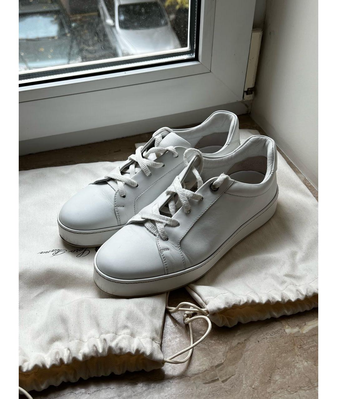 LORO PIANA Белые кожаные кеды, фото 6