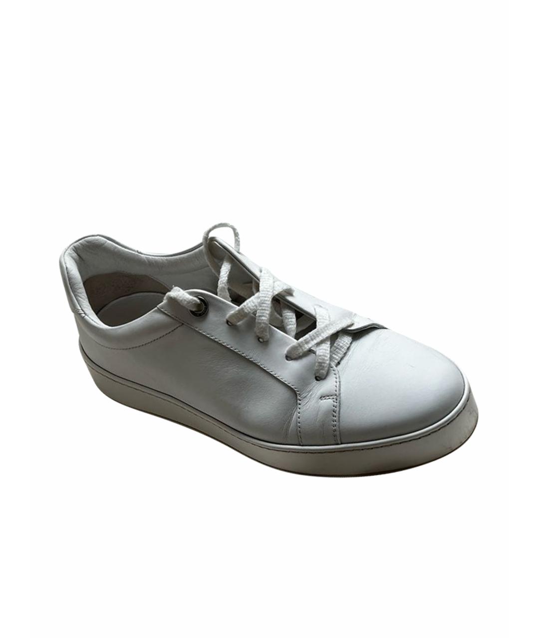 LORO PIANA Белые кожаные кеды, фото 1