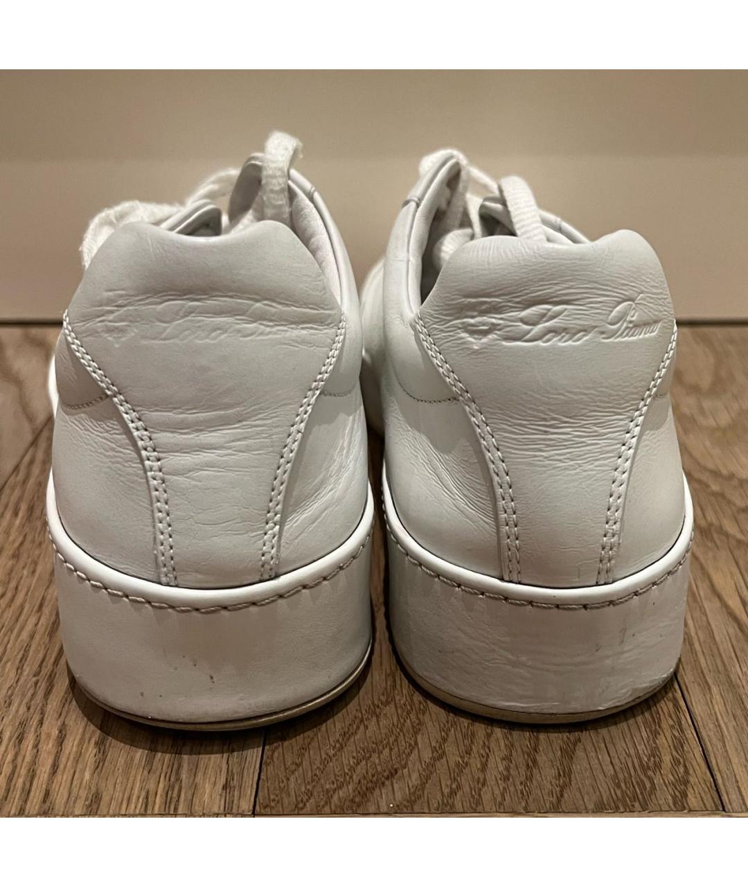 LORO PIANA Белые кожаные кеды, фото 5
