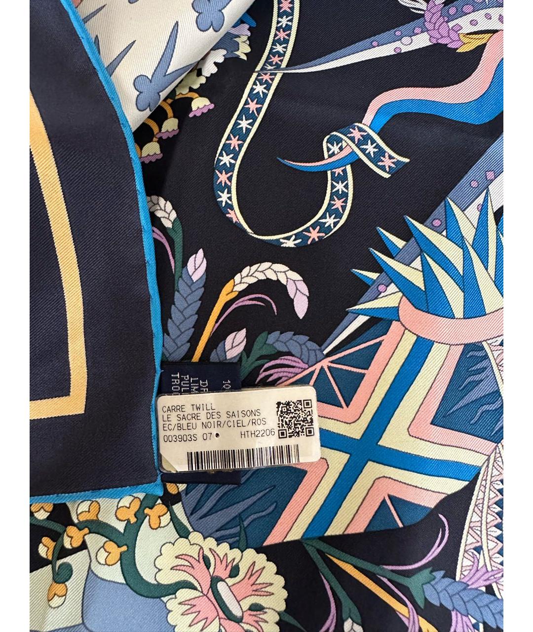 HERMES Мульти шелковый платок, фото 2