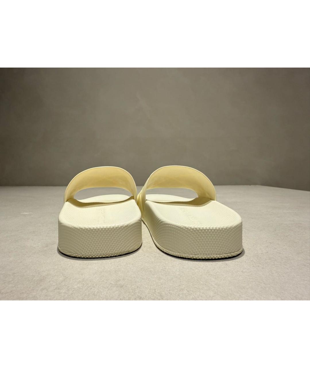 BOTTEGA VENETA Белые резиновые шлепанцы, фото 8