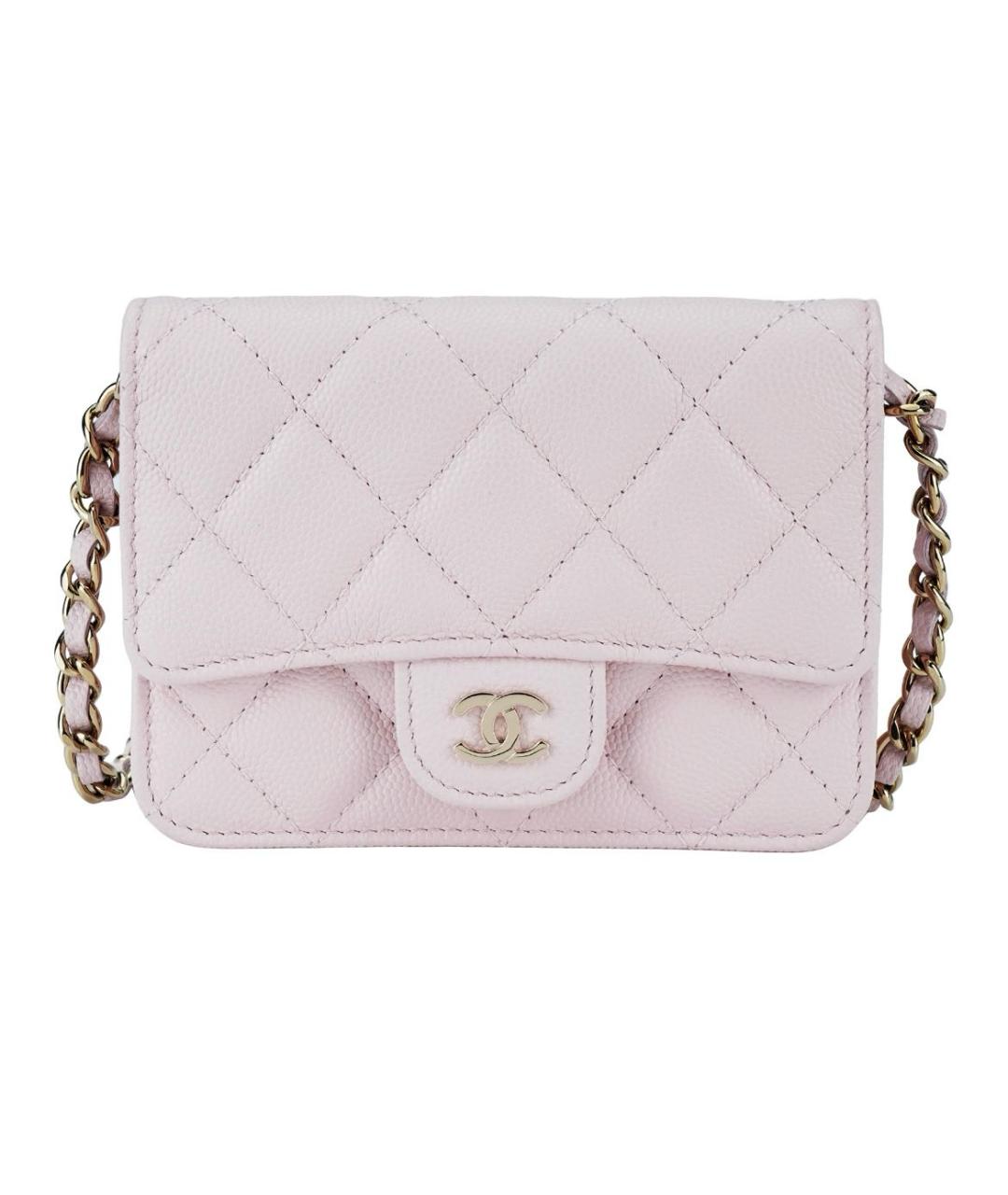 CHANEL Розовая кожаная сумка через плечо, фото 1