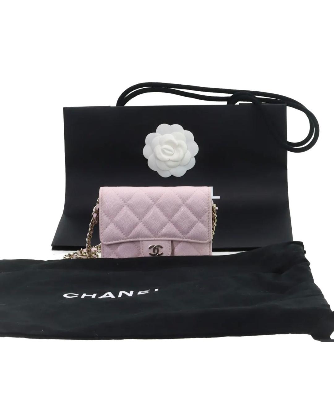CHANEL Розовая кожаная сумка через плечо, фото 4