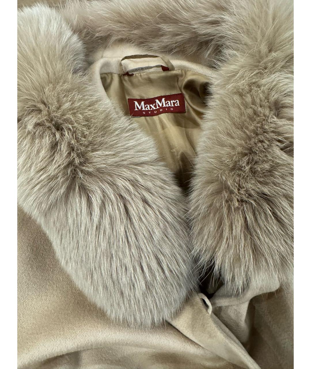 MAX MARA STUDIO Бежевое кашемировое пальто, фото 3