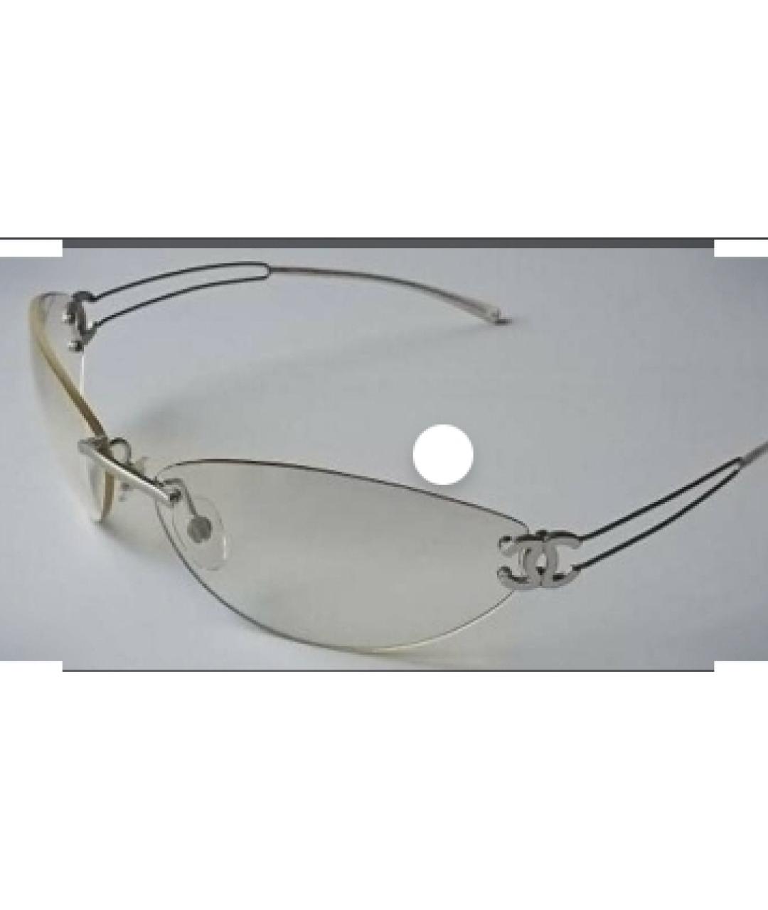 CHANEL Бежевые металлические солнцезащитные очки, фото 2