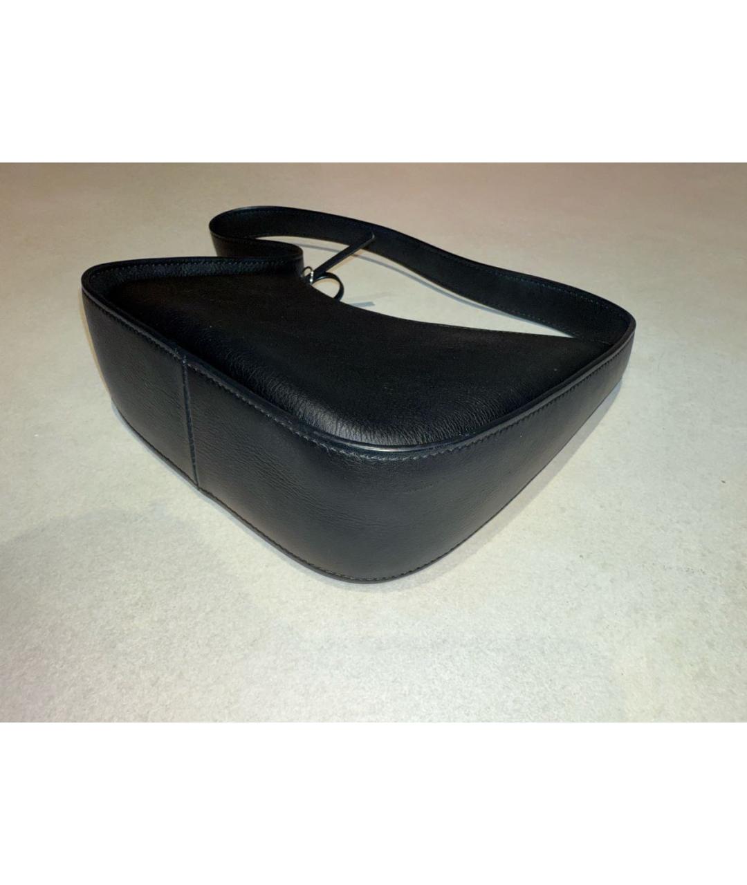 THE ROW Черная кожаная сумка с короткими ручками, фото 4