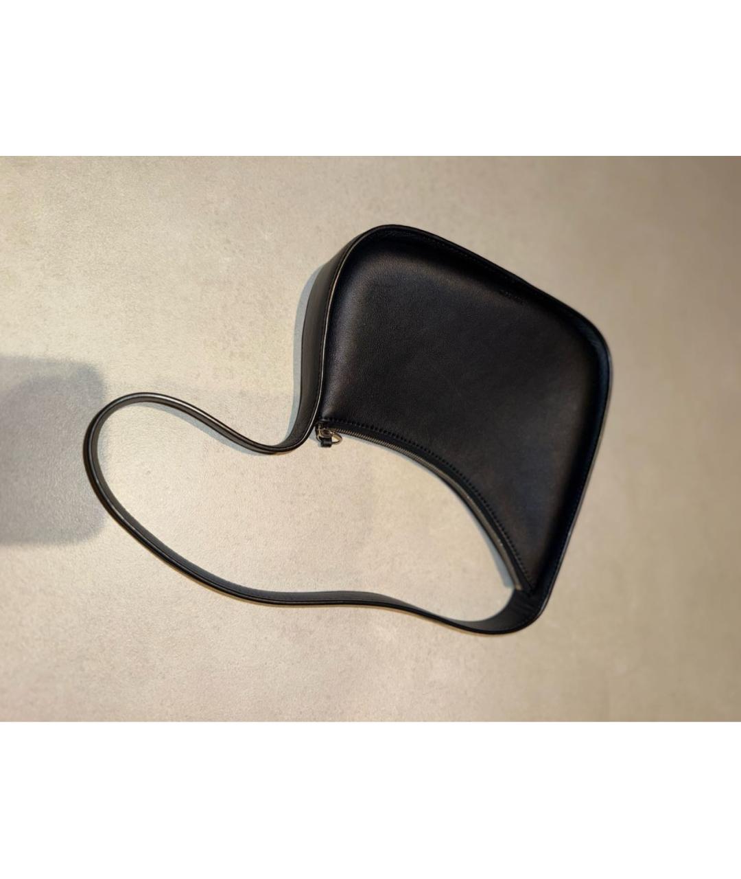 THE ROW Черная кожаная сумка с короткими ручками, фото 6