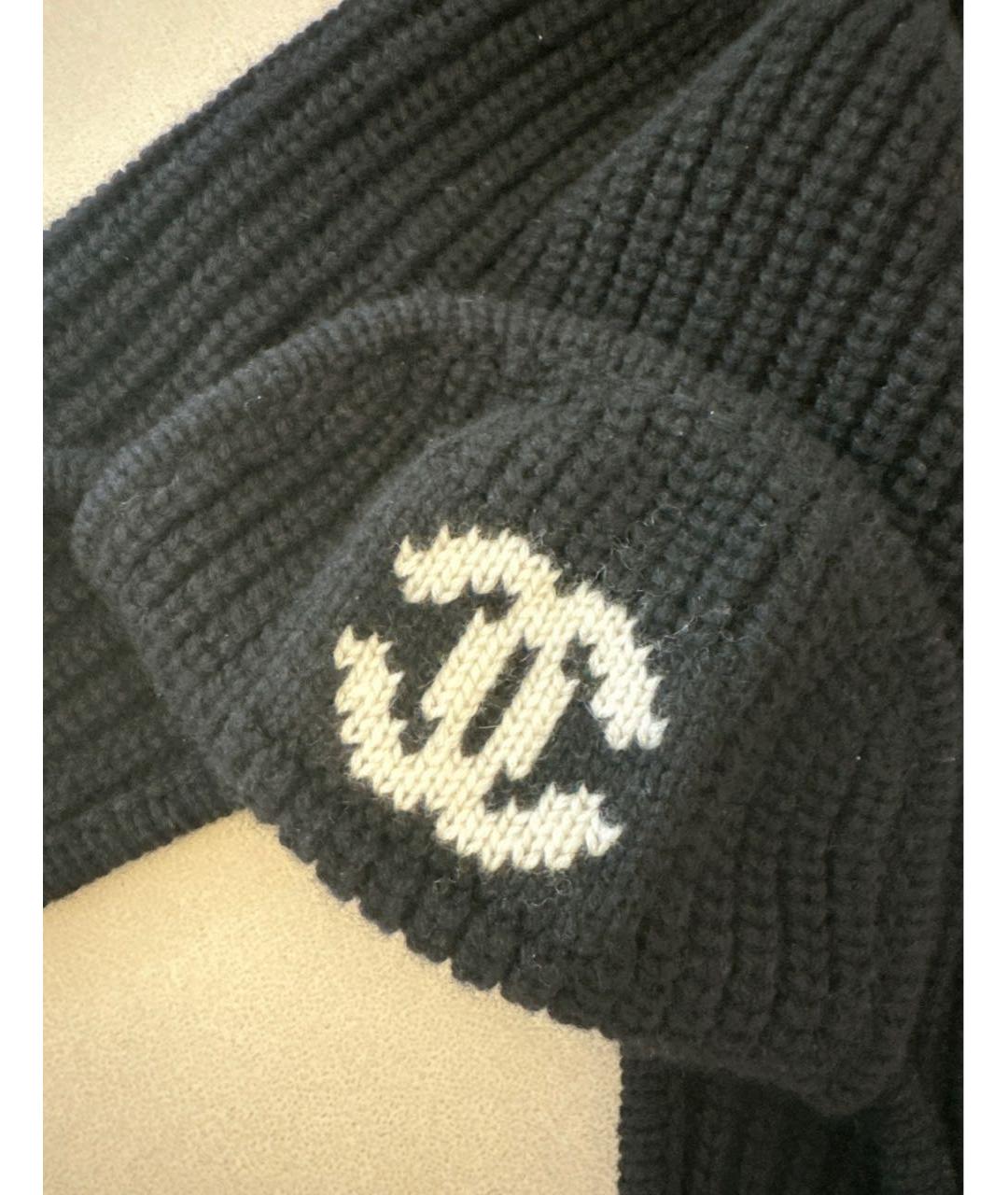 CHANEL Черная кашемировая шапка, фото 6
