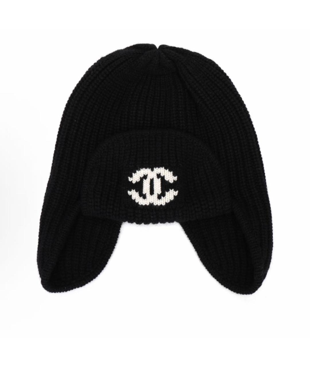 CHANEL Черная кашемировая шапка, фото 7