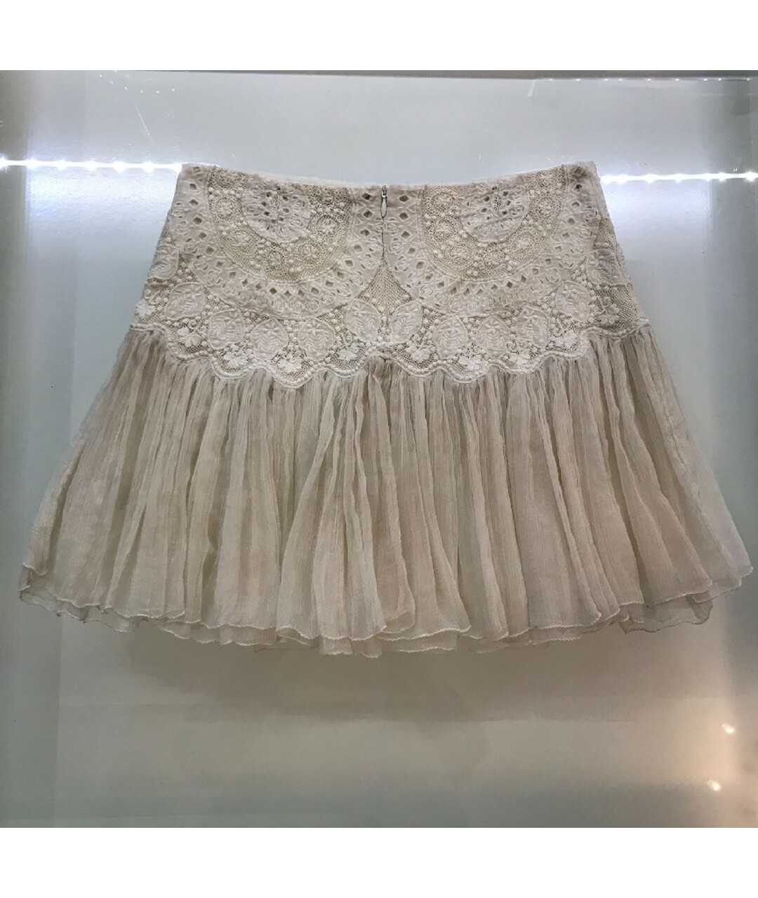 ZADIG & VOLTAIRE Бежевая шелковая юбка мини, фото 2