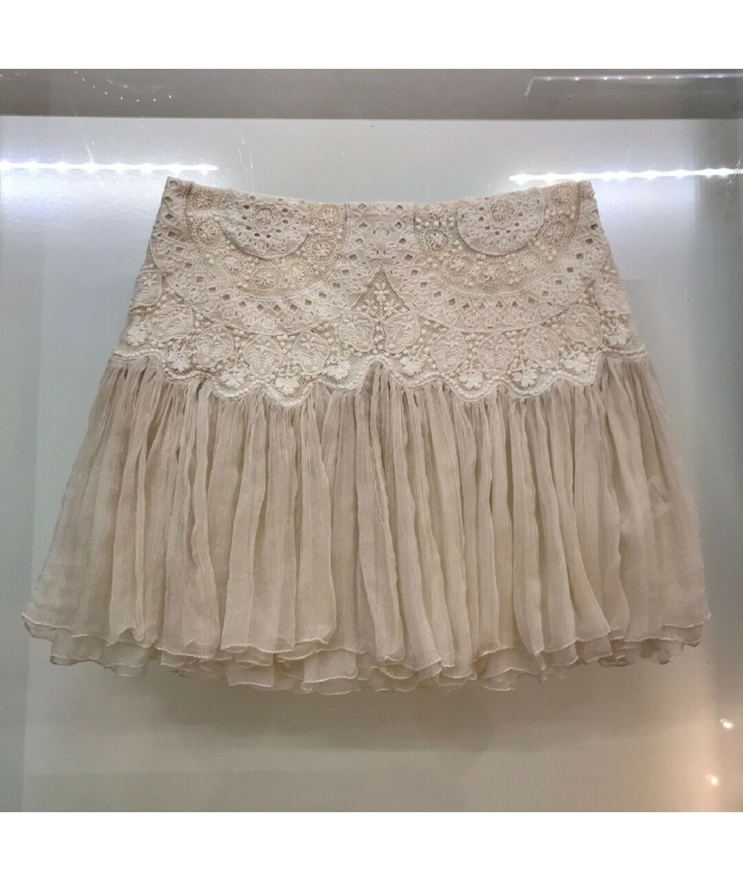 ZADIG & VOLTAIRE Бежевая шелковая юбка мини, фото 9