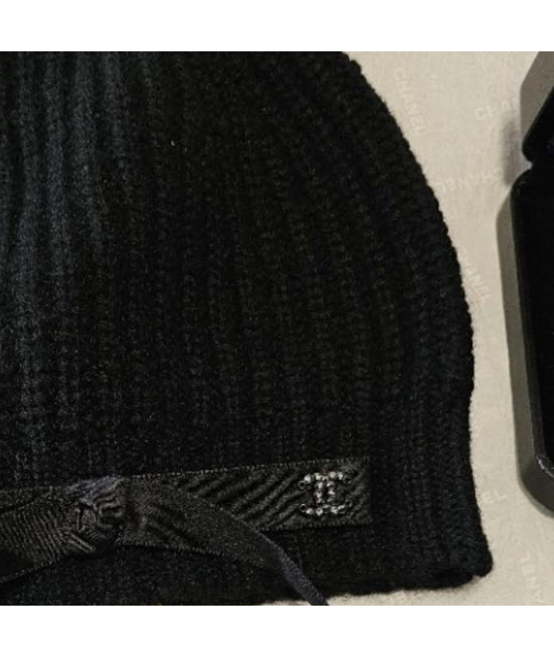 CHANEL Черная кашемировая шапка, фото 8