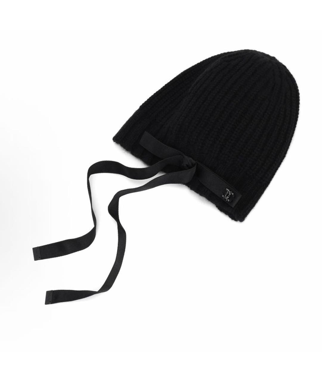 CHANEL Черная кашемировая шапка, фото 2