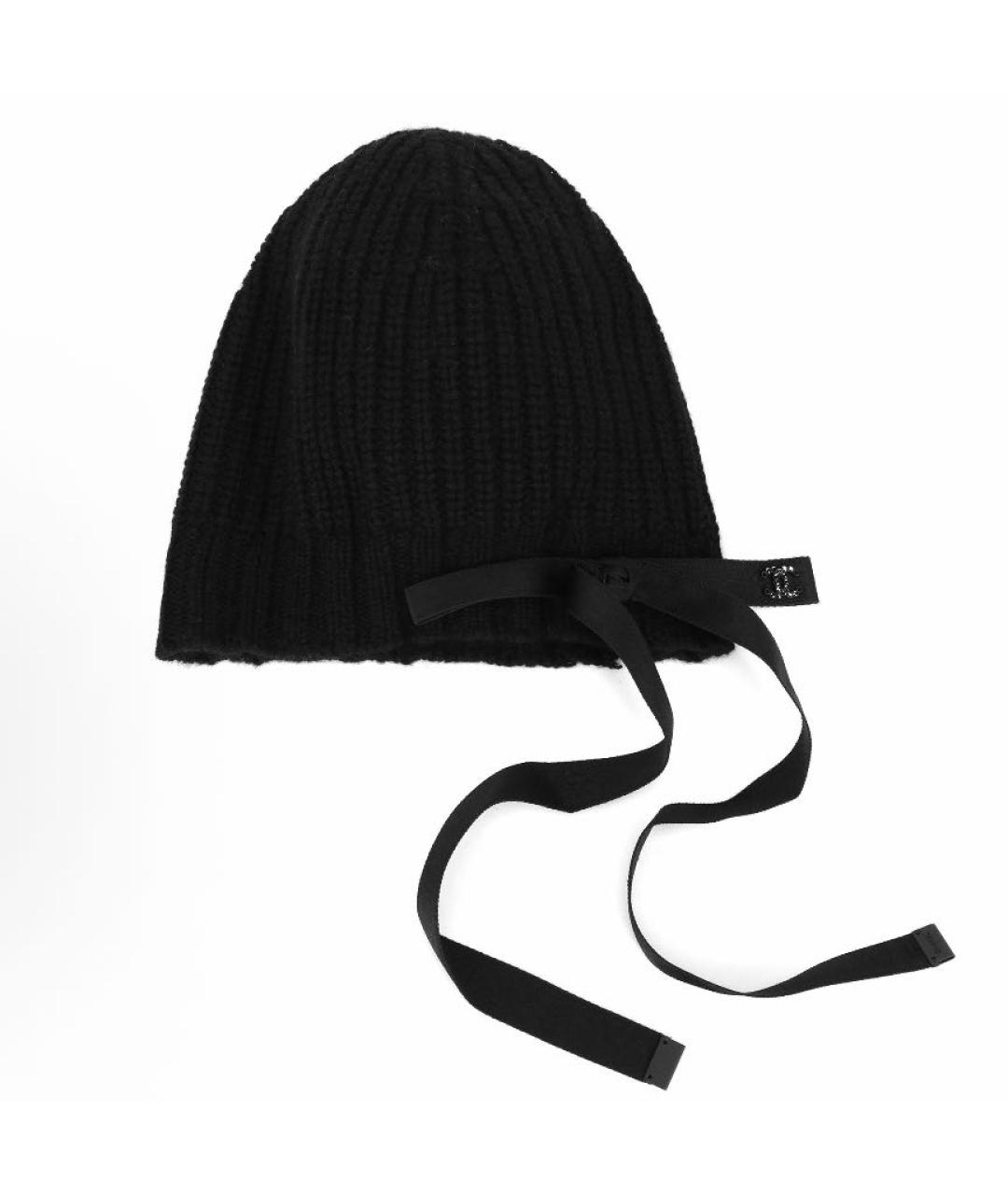 CHANEL Черная кашемировая шапка, фото 9
