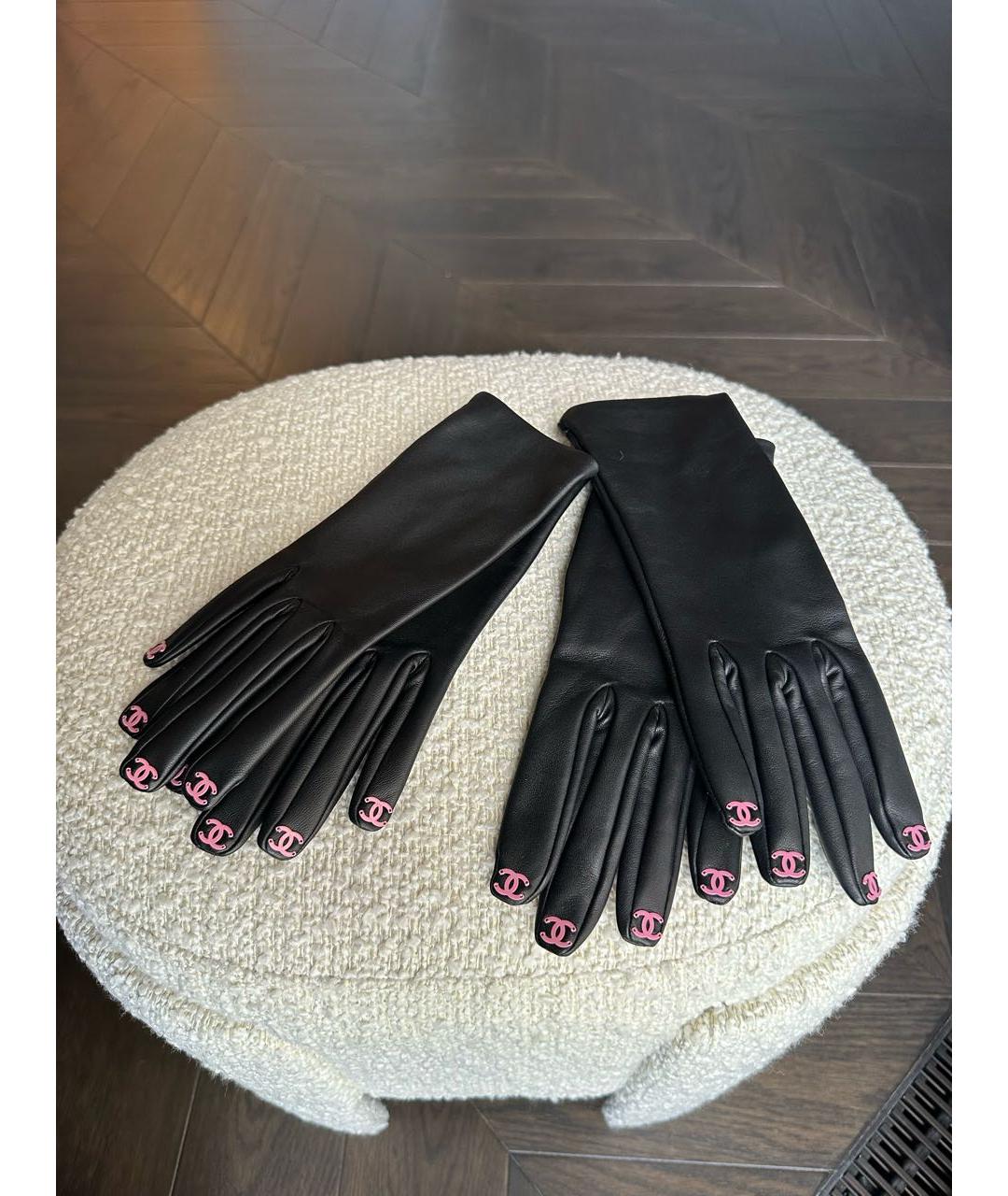 CHANEL Черные кожаные перчатки, фото 3