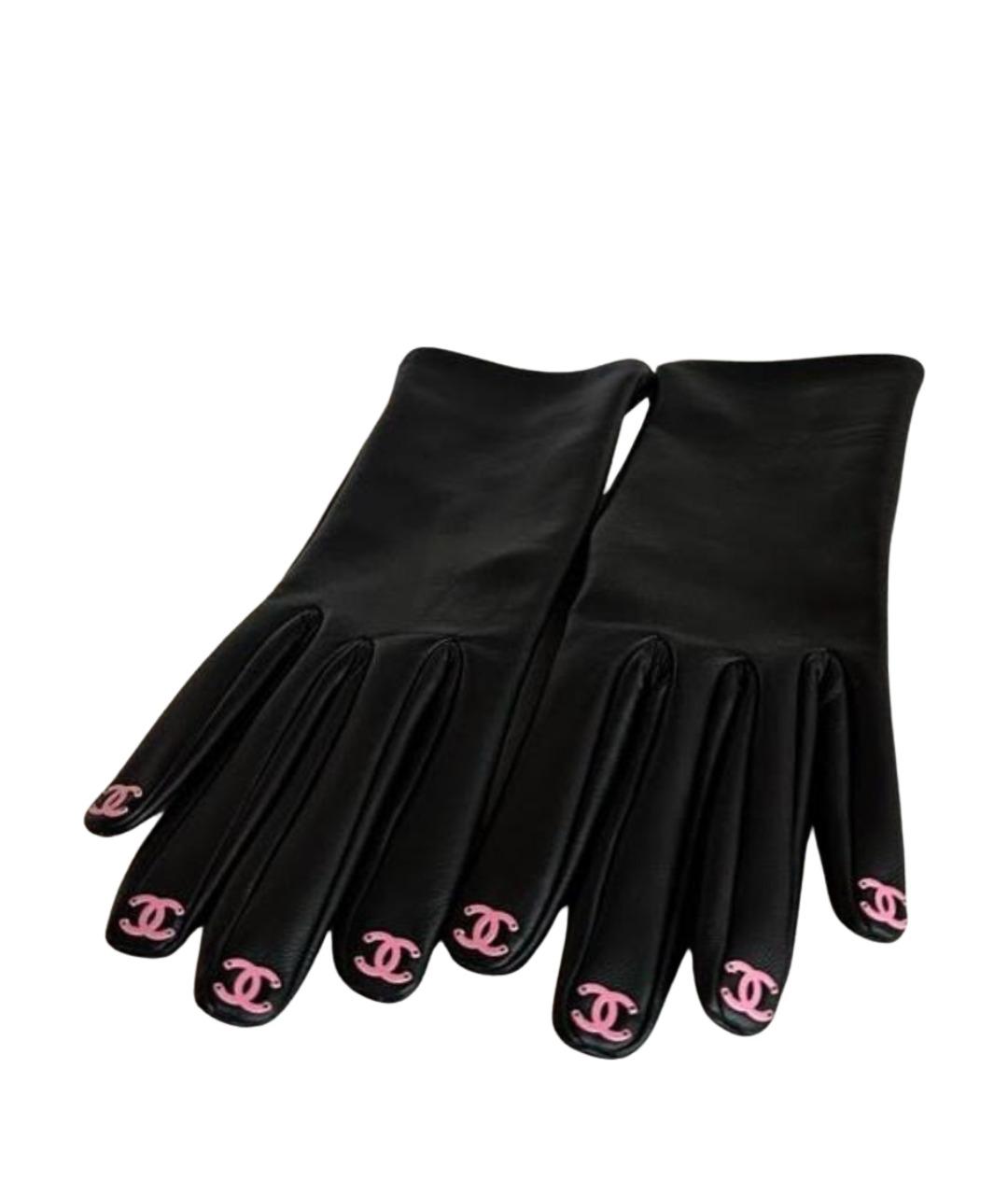 CHANEL Черные кожаные перчатки, фото 1