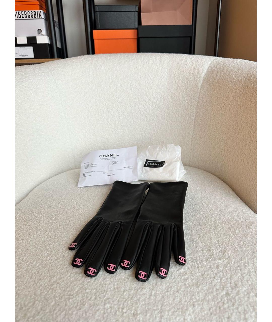 CHANEL Черные кожаные перчатки, фото 4