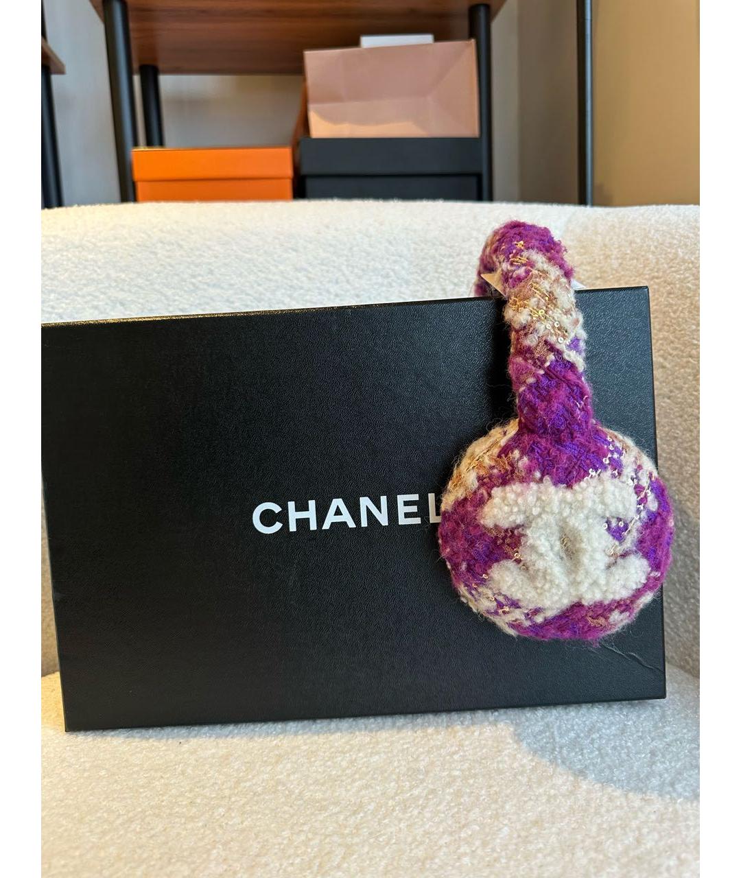 CHANEL Бордовая повязка на голову, фото 5