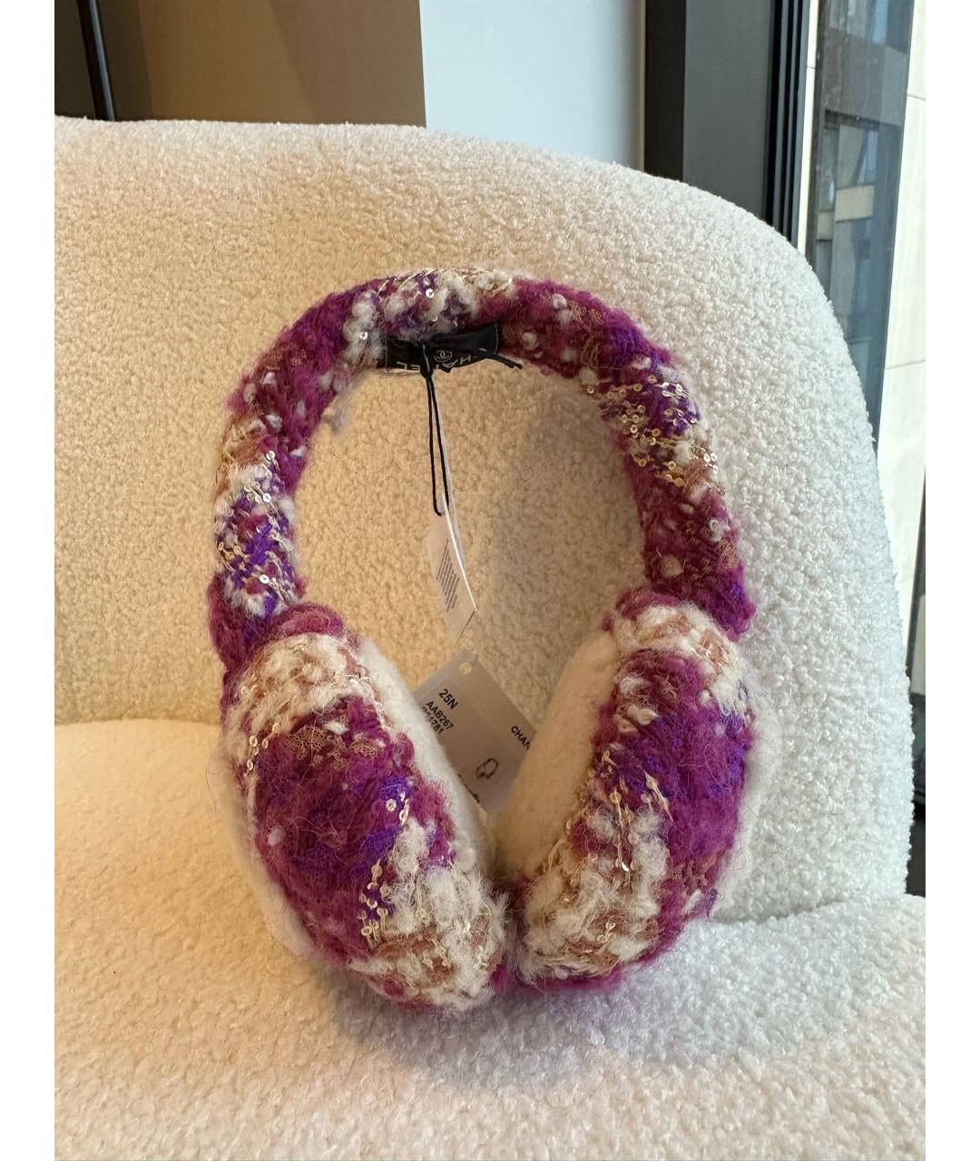 CHANEL Бордовая повязка на голову, фото 4