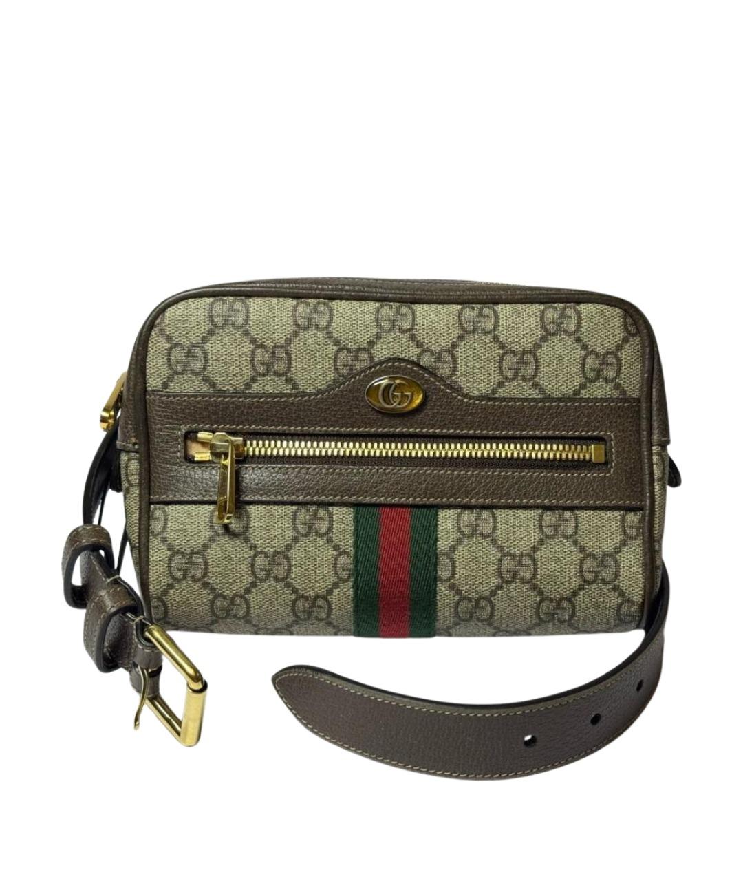 GUCCI Коричневая поясная сумка, фото 1