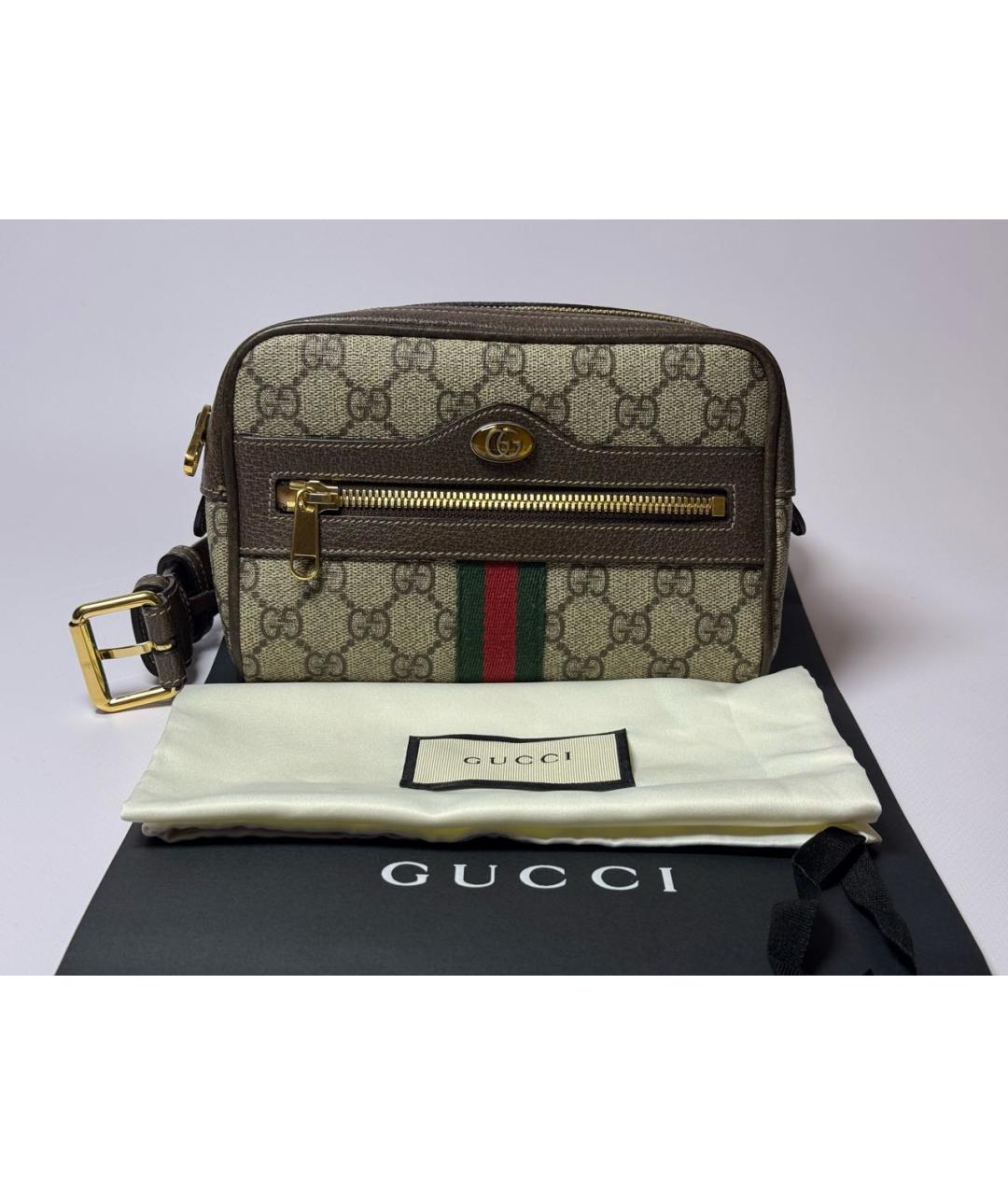GUCCI Коричневая поясная сумка, фото 5