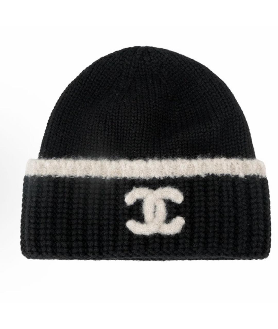 CHANEL Черная кашемировая шапка, фото 9