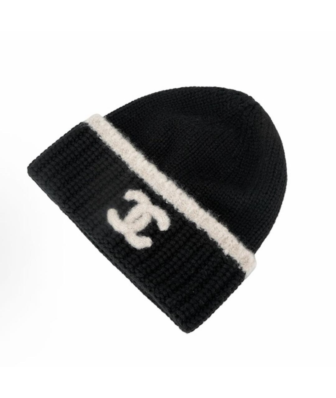 CHANEL Черная кашемировая шапка, фото 3