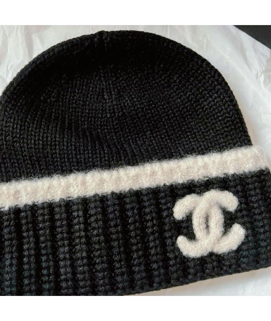 CHANEL Черная кашемировая шапка, фото 7