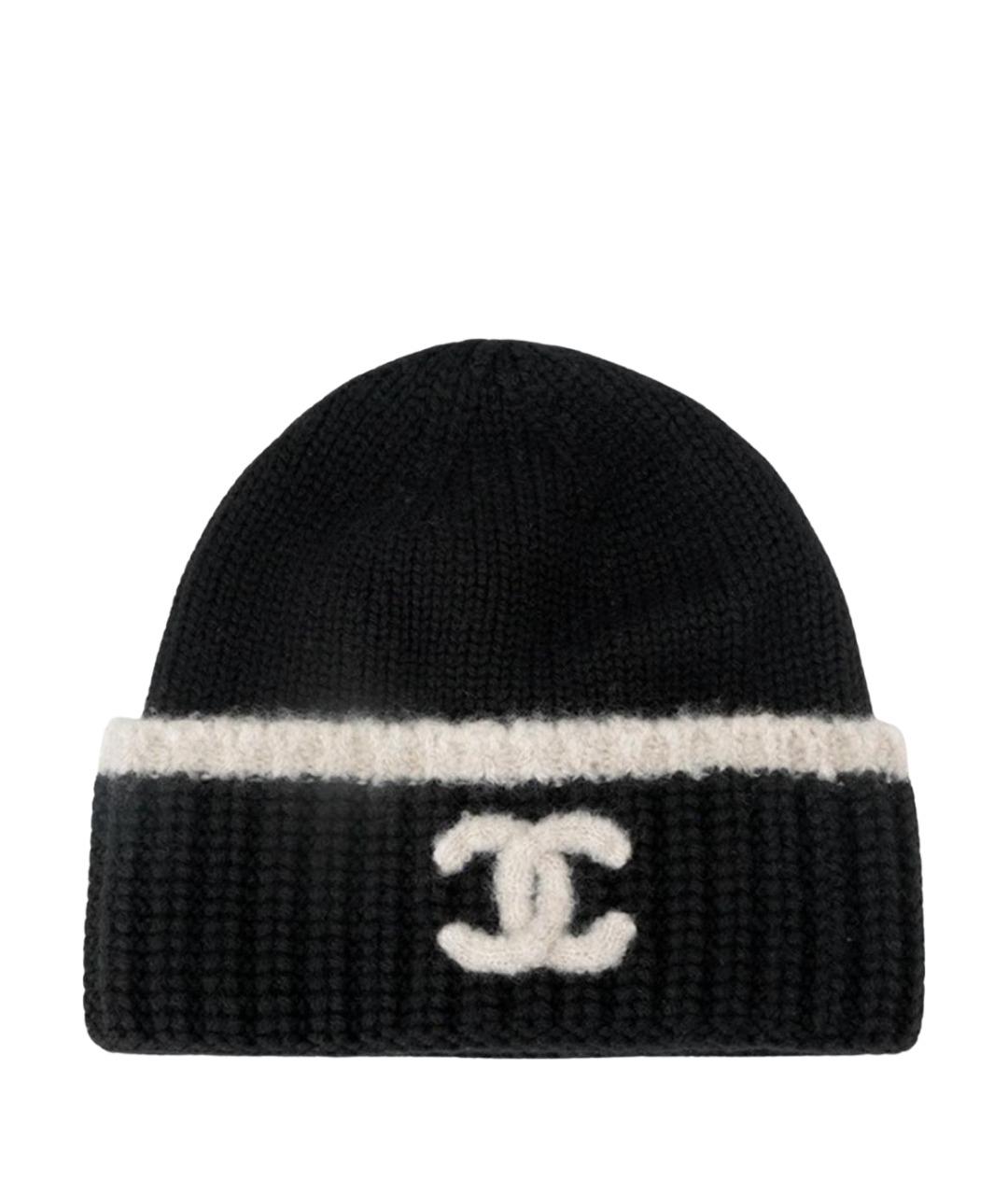 CHANEL Черная кашемировая шапка, фото 1