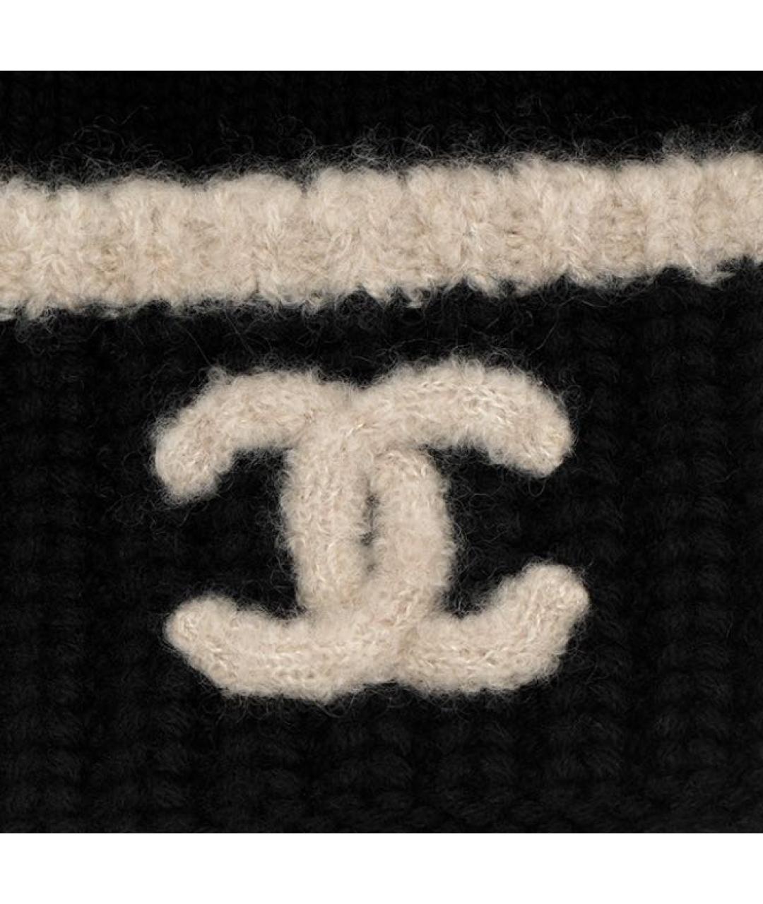CHANEL Черная кашемировая шапка, фото 5