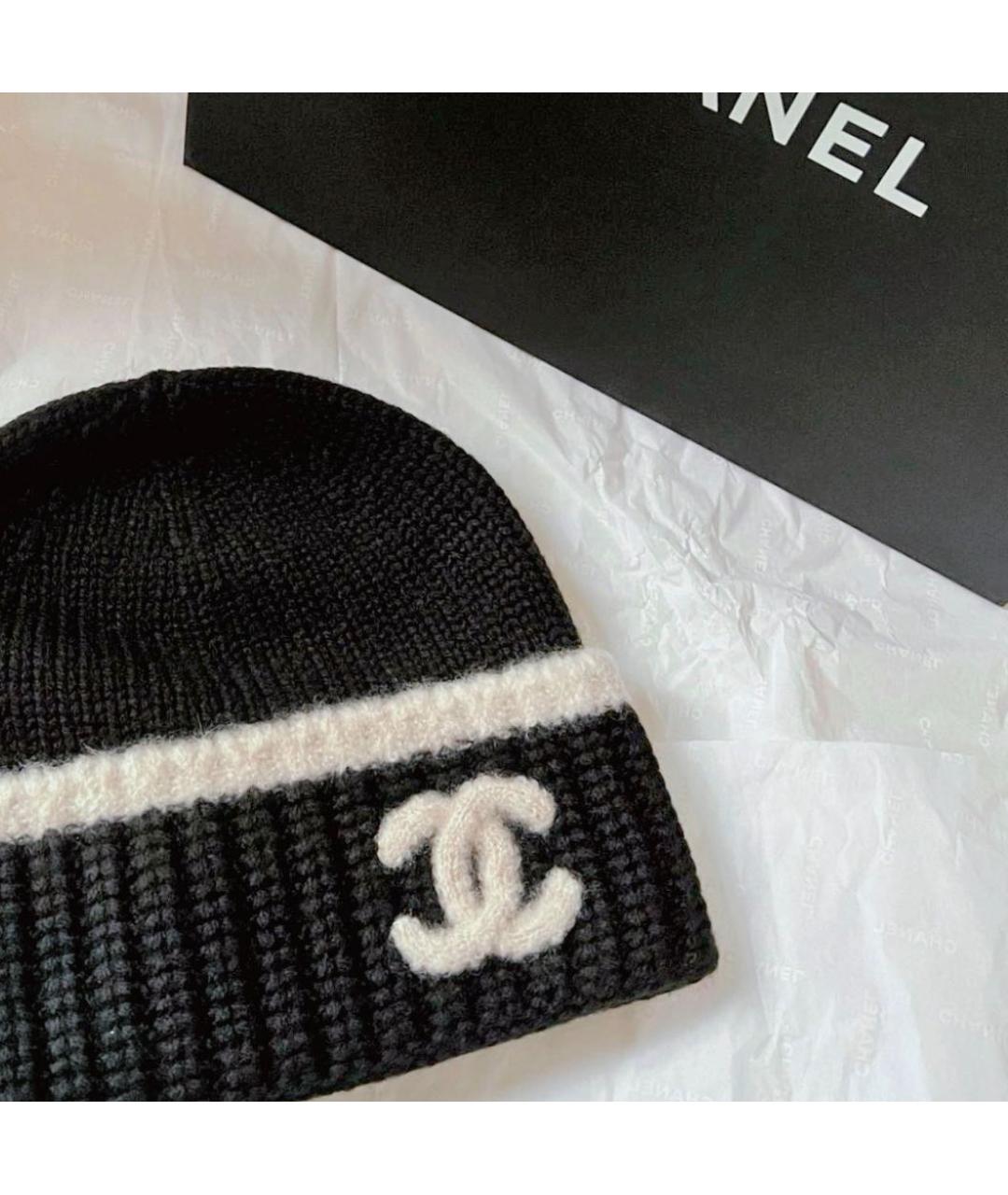 CHANEL Черная кашемировая шапка, фото 8